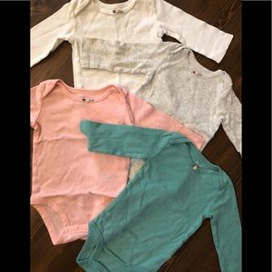 LOT of 4 long sleeve onesies